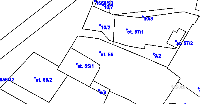 Parcela st. 56 v KÚ Češnovice, Katastrální mapa