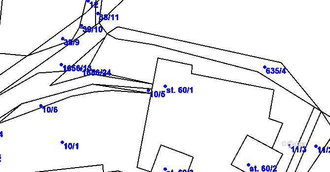 Parcela st. 60/1 v KÚ Češnovice, Katastrální mapa