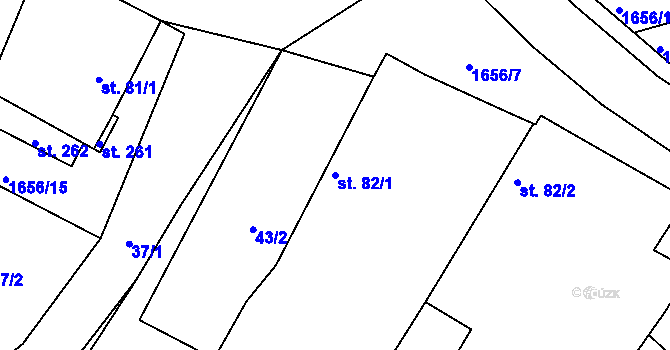 Parcela st. 82/1 v KÚ Češnovice, Katastrální mapa