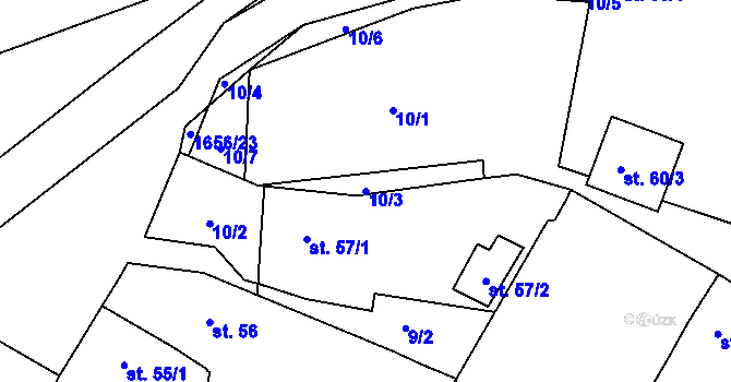 Parcela st. 10/3 v KÚ Češnovice, Katastrální mapa