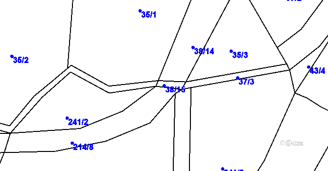 Parcela st. 38/15 v KÚ Češnovice, Katastrální mapa