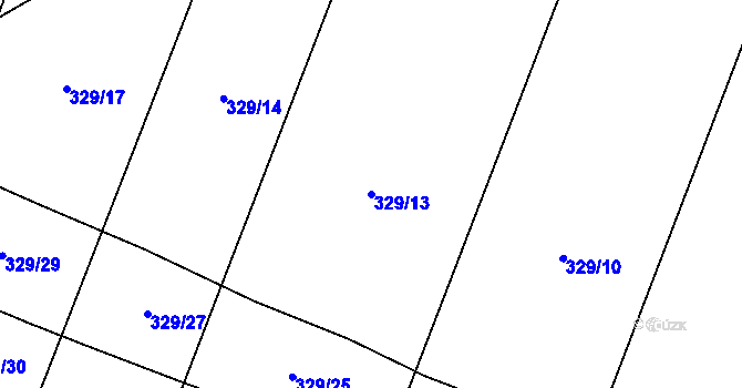 Parcela st. 329/13 v KÚ Češnovice, Katastrální mapa
