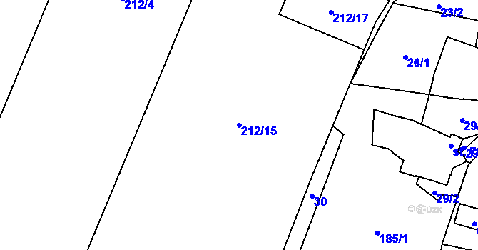 Parcela st. 212/15 v KÚ Češnovice, Katastrální mapa