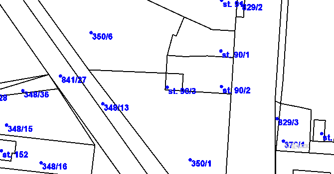 Parcela st. 90/3 v KÚ Pištín, Katastrální mapa