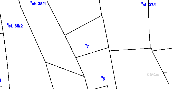 Parcela st. 7 v KÚ Pištín, Katastrální mapa