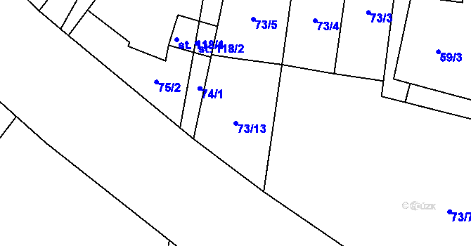 Parcela st. 73/13 v KÚ Pištín, Katastrální mapa