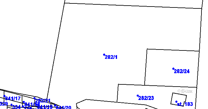 Parcela st. 282/1 v KÚ Pištín, Katastrální mapa