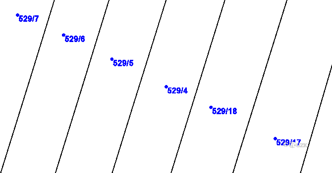 Parcela st. 529/4 v KÚ Pištín, Katastrální mapa