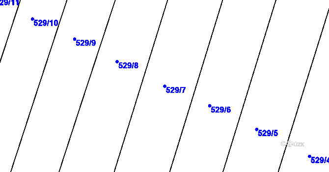 Parcela st. 529/7 v KÚ Pištín, Katastrální mapa