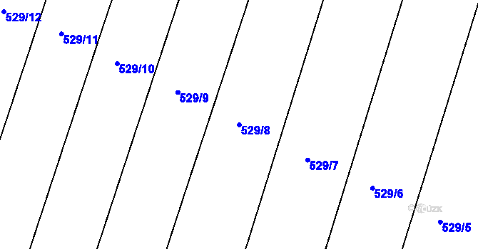 Parcela st. 529/8 v KÚ Pištín, Katastrální mapa
