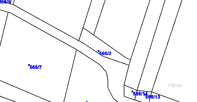 Parcela st. 566/2 v KÚ Pištín, Katastrální mapa