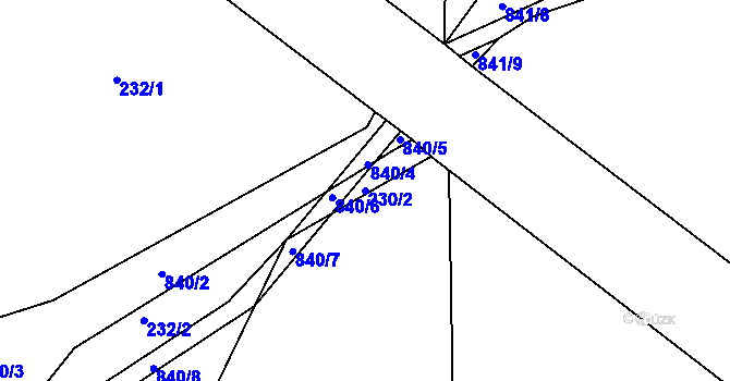 Parcela st. 230/2 v KÚ Pištín, Katastrální mapa
