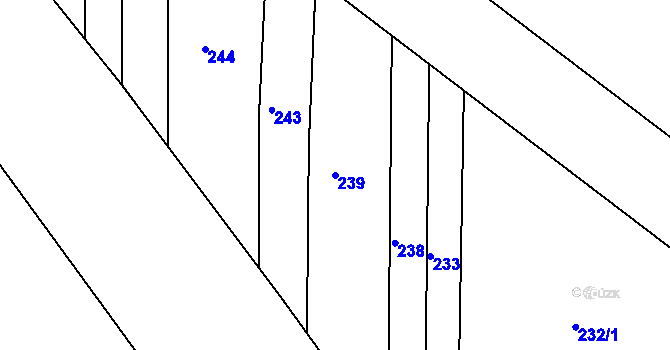 Parcela st. 239 v KÚ Pištín, Katastrální mapa