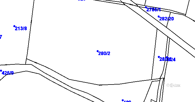 Parcela st. 280/2 v KÚ Pištín, Katastrální mapa