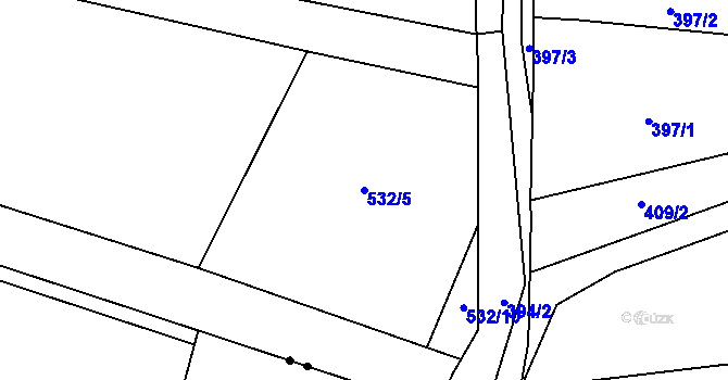 Parcela st. 532/5 v KÚ Pištín, Katastrální mapa