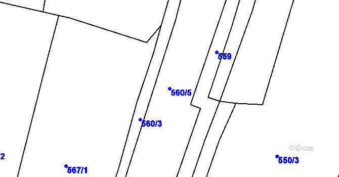 Parcela st. 560/5 v KÚ Pištín, Katastrální mapa