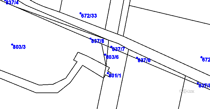 Parcela st. 803/6 v KÚ Pištín, Katastrální mapa