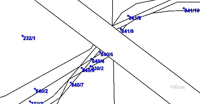 Parcela st. 840/5 v KÚ Pištín, Katastrální mapa