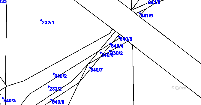 Parcela st. 840/6 v KÚ Pištín, Katastrální mapa