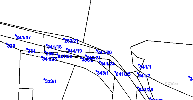 Parcela st. 841/20 v KÚ Pištín, Katastrální mapa