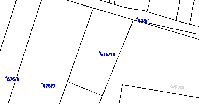 Parcela st. 676/18 v KÚ Pištín, Katastrální mapa