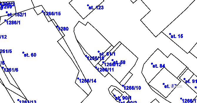 Parcela st. 61/1 v KÚ Hostětín, Katastrální mapa
