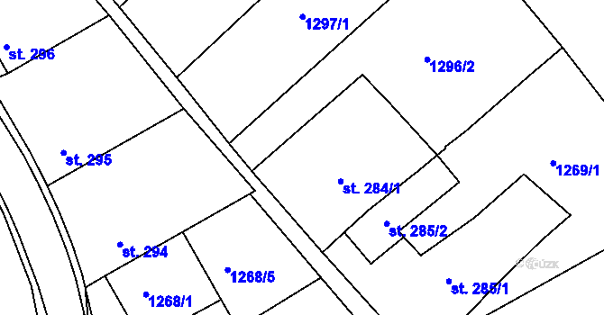 Parcela st. 284/2 v KÚ Pitín, Katastrální mapa