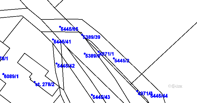 Parcela st. 4971/1 v KÚ Pitín, Katastrální mapa