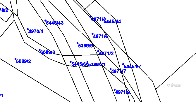 Parcela st. 4971/2 v KÚ Pitín, Katastrální mapa