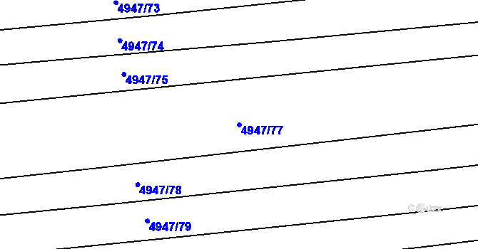 Parcela st. 4947/77 v KÚ Pitín, Katastrální mapa