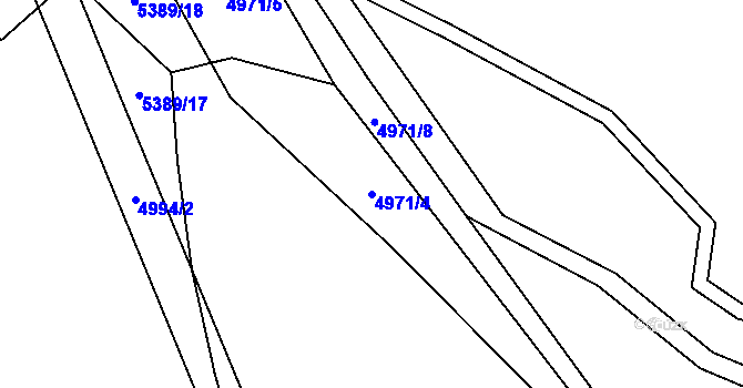 Parcela st. 4971/4 v KÚ Pitín, Katastrální mapa