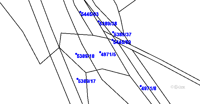 Parcela st. 4971/5 v KÚ Pitín, Katastrální mapa