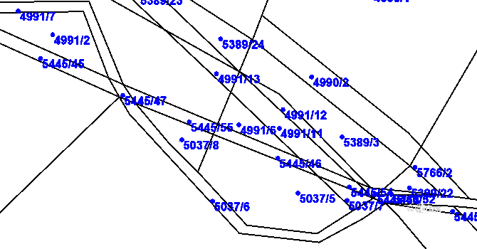Parcela st. 4991/6 v KÚ Pitín, Katastrální mapa