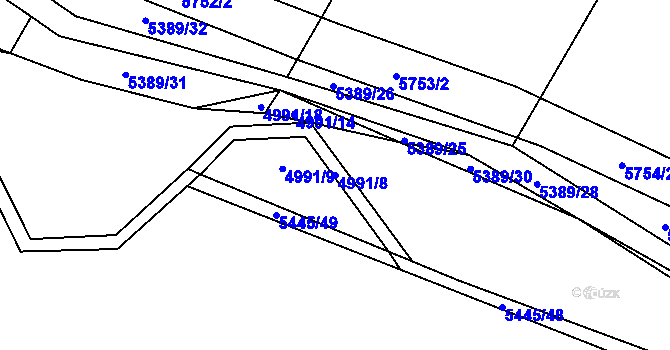 Parcela st. 4991/8 v KÚ Pitín, Katastrální mapa
