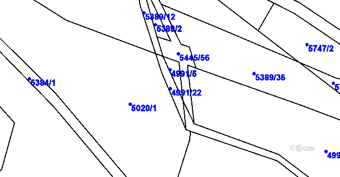 Parcela st. 4991/22 v KÚ Pitín, Katastrální mapa