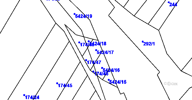 Parcela st. 5424/17 v KÚ Pitín, Katastrální mapa
