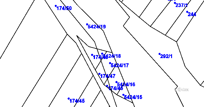 Parcela st. 5424/18 v KÚ Pitín, Katastrální mapa