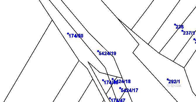 Parcela st. 5424/19 v KÚ Pitín, Katastrální mapa