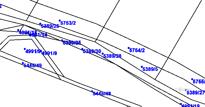 Parcela st. 5389/28 v KÚ Pitín, Katastrální mapa