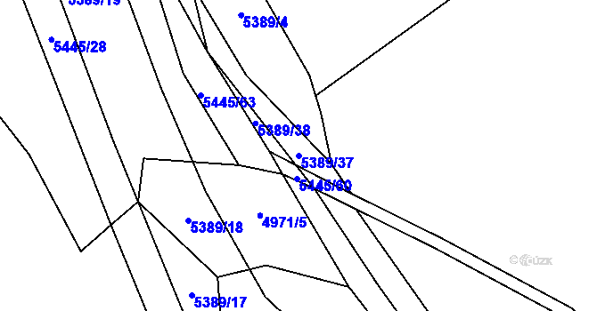 Parcela st. 5389/37 v KÚ Pitín, Katastrální mapa