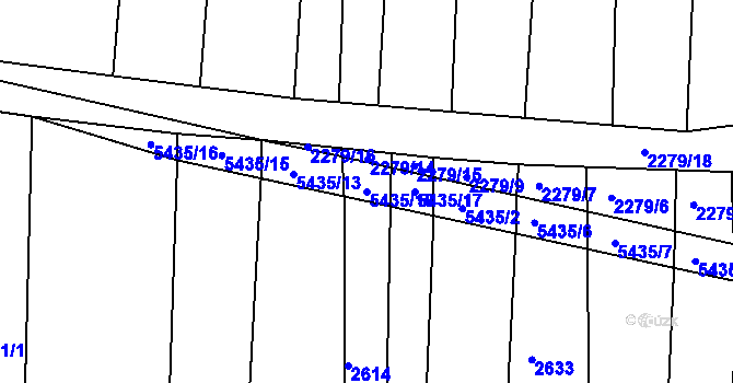 Parcela st. 5435/18 v KÚ Pitín, Katastrální mapa