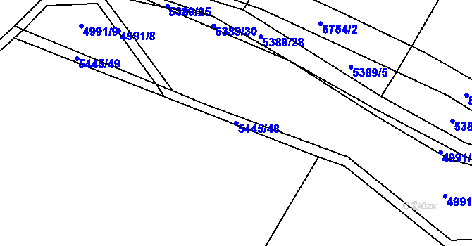 Parcela st. 5445/48 v KÚ Pitín, Katastrální mapa