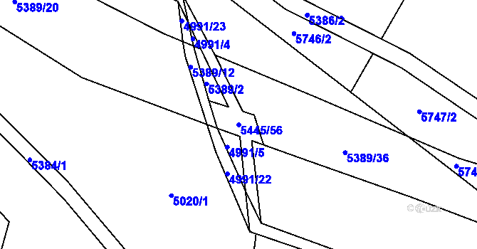 Parcela st. 5445/56 v KÚ Pitín, Katastrální mapa