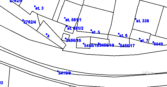 Parcela st. 5456/19 v KÚ Pitín, Katastrální mapa