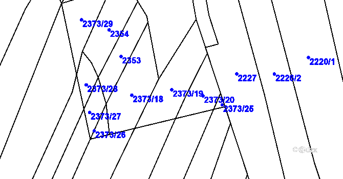 Parcela st. 2373/19 v KÚ Pitín, Katastrální mapa