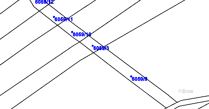 Parcela st. 6059/4 v KÚ Pitín, Katastrální mapa