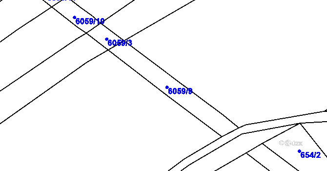 Parcela st. 6059/6 v KÚ Pitín, Katastrální mapa