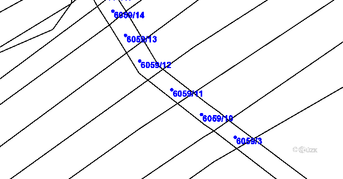 Parcela st. 6059/11 v KÚ Pitín, Katastrální mapa