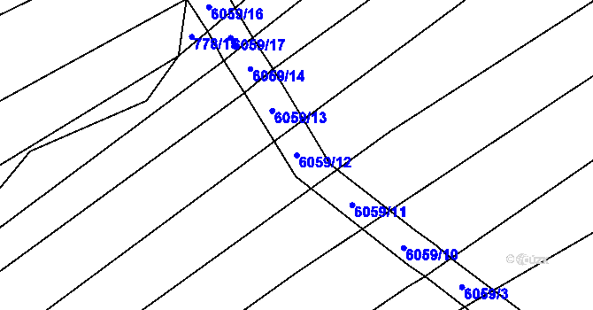 Parcela st. 6059/12 v KÚ Pitín, Katastrální mapa