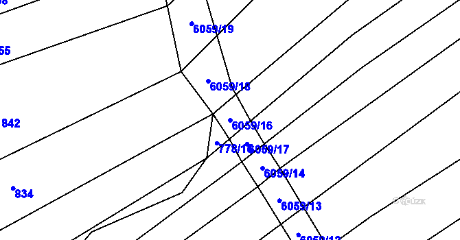 Parcela st. 6059/16 v KÚ Pitín, Katastrální mapa